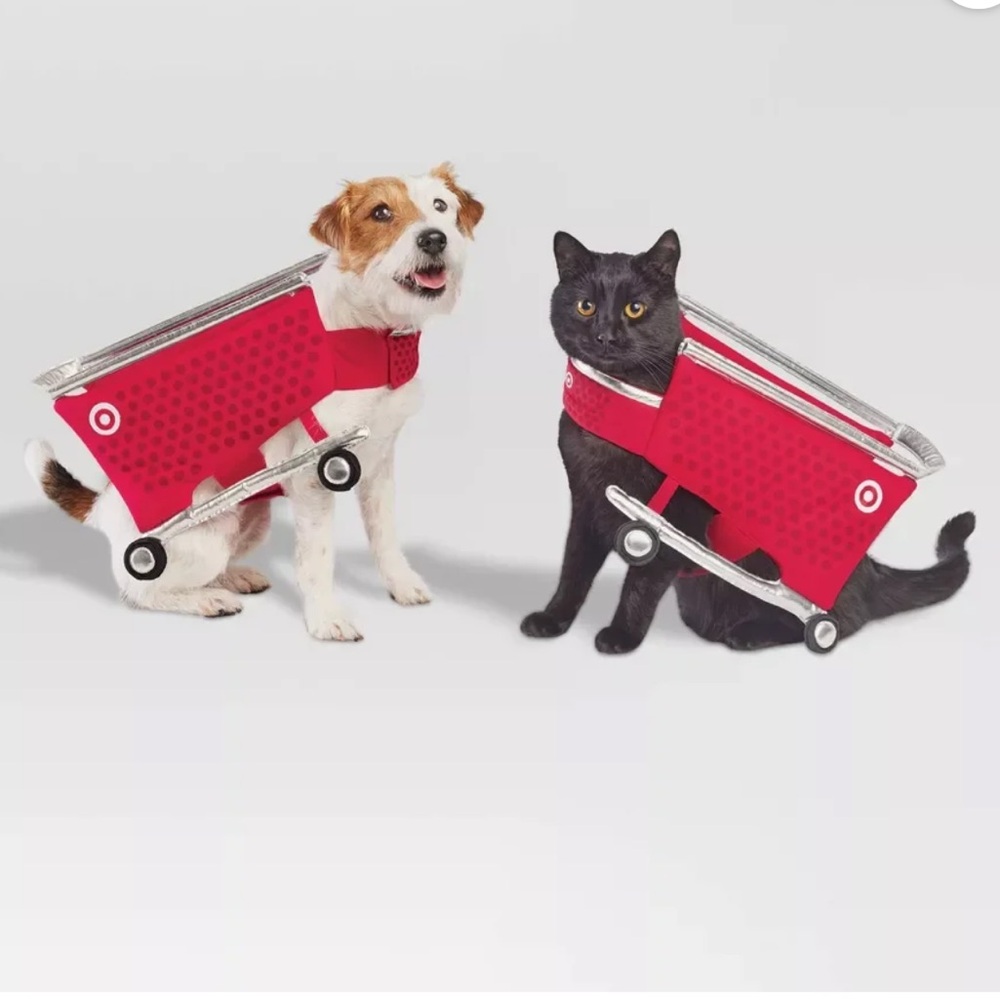 Target Red & Silver Small Dog or Cat  Pet Halloween Costume Sz XS